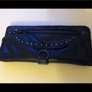 All-Saints Black Leather zip wallet